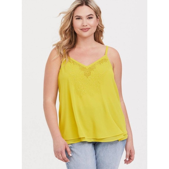 torrid Tops - NWT Torrid Sophie Chiffon Embroidered Swing Cami Plus Size 3 3X H14637